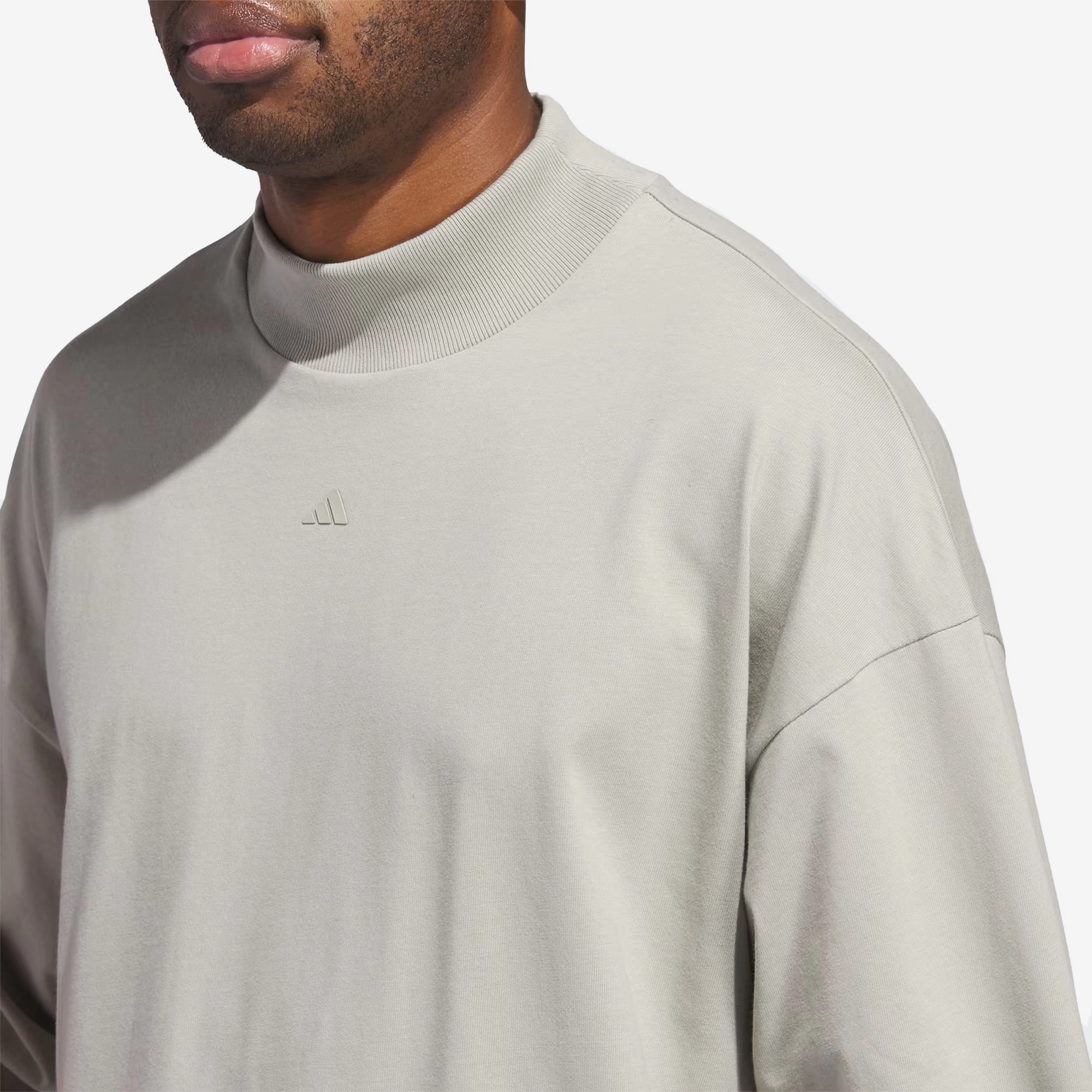 Adidas | BASKETBALL LONG SLEEVE TEE  { SESAME