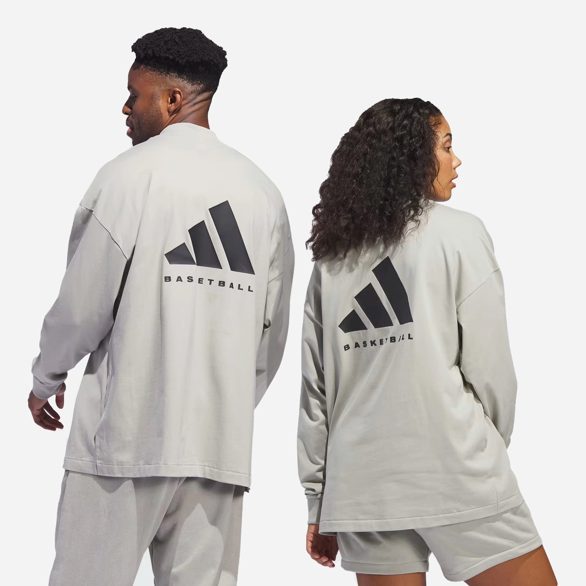 Adidas | BASKETBALL LONG SLEEVE TEE  { SESAME