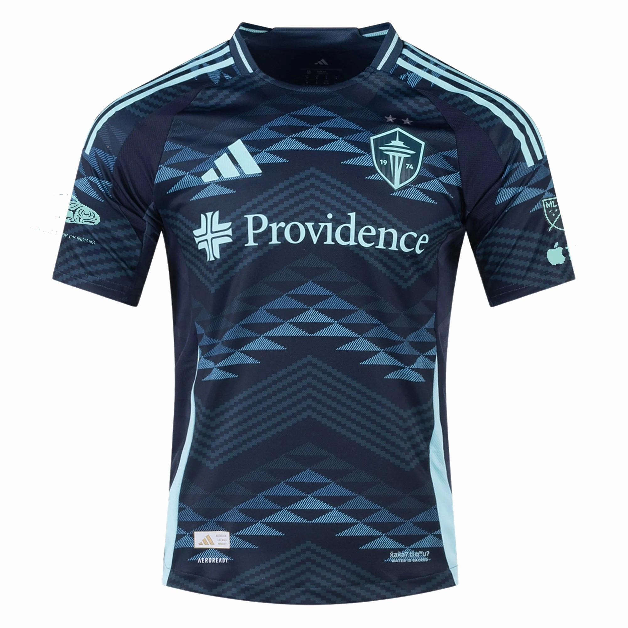 adidas A. Roldan Seattle Sounders Authentic Away Jersey 25/26 w/ MLS Patches & Sponsor (Aura Ink)