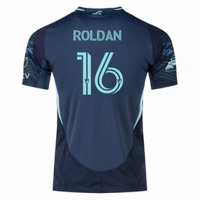 adidas A. Roldan Seattle Sounders Authentic Away Jersey 25/26 w/ MLS Patches & Sponsor (Aura Ink)