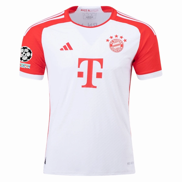 adidas Bayern Munich Authentic Noussair Mazraoui Home Jersey w/ Champions League Patches 23/24 (White/Red)