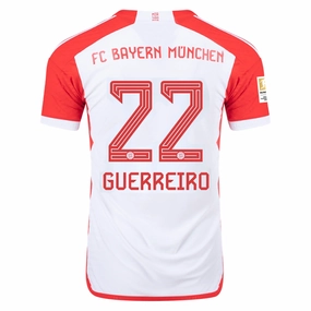 adidas Bayern Munich Authentic Raphaël Guerreiro Home Jersey w/ Bundesliga Champions Patch 23/24 (White/Red)