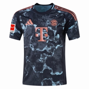 adidas Bayern Munich Away Jersey w/ Bundesiga Patch 24/25 (Black/Copper/Blue)