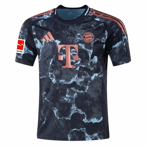 adidas Bayern Munich Away Jersey w/ Bundesiga Patch 24/25 (Black/Copper/Blue)
