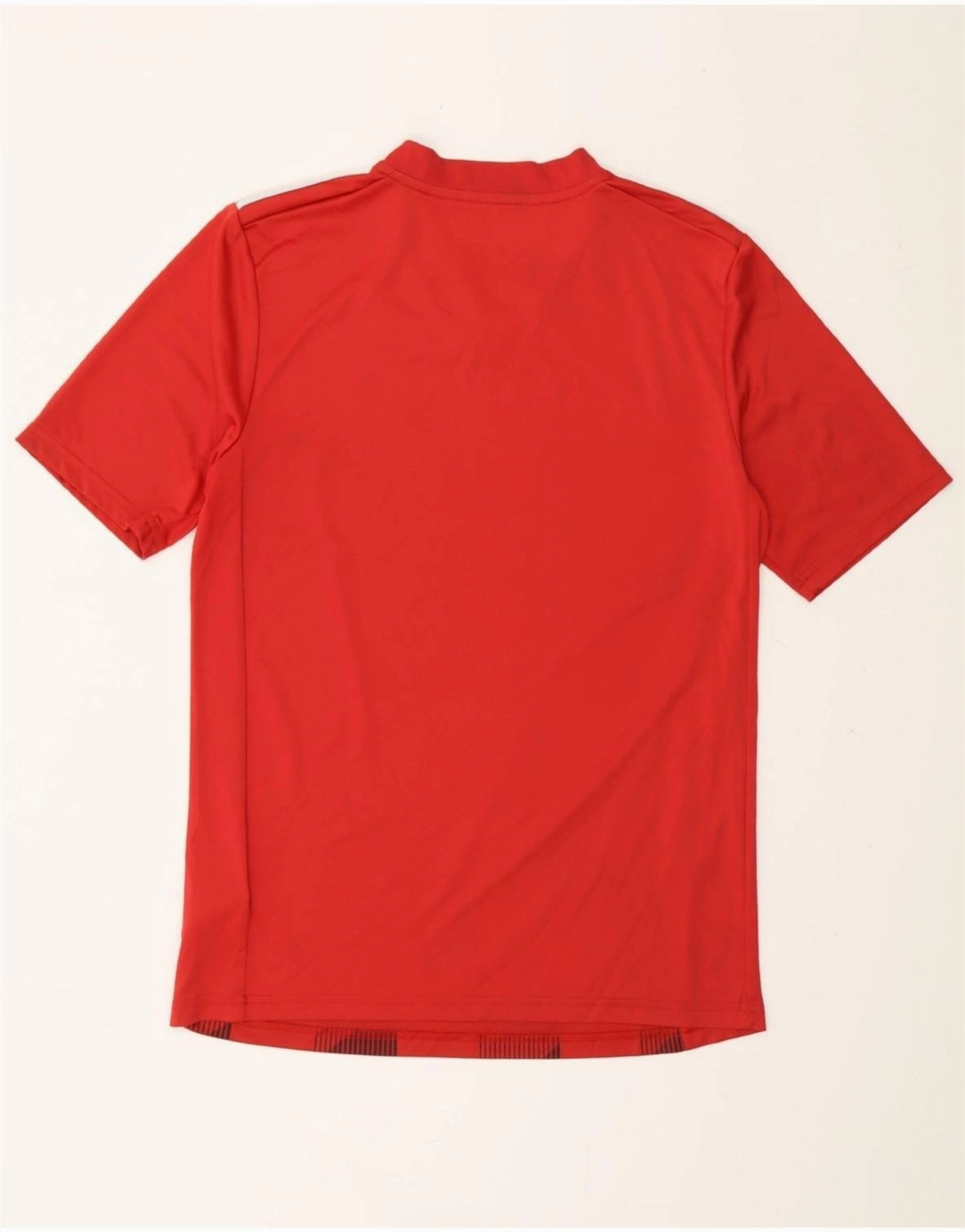 ADIDAS Boys Aeroready T-Shirt Top 15-16 Years Red Striped Polyester