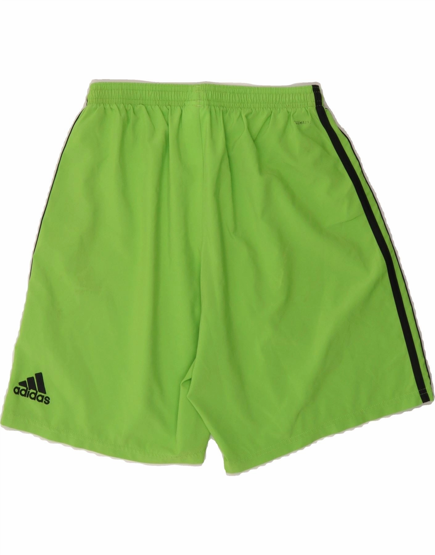 ADIDAS Boys Climalite Sport Shorts 11-12 Years Medium Green Polyester