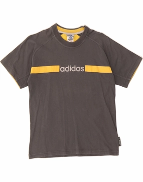 ADIDAS Boys Graphic T-Shirt Top 11-12 Years Grey Colourblock Cotton