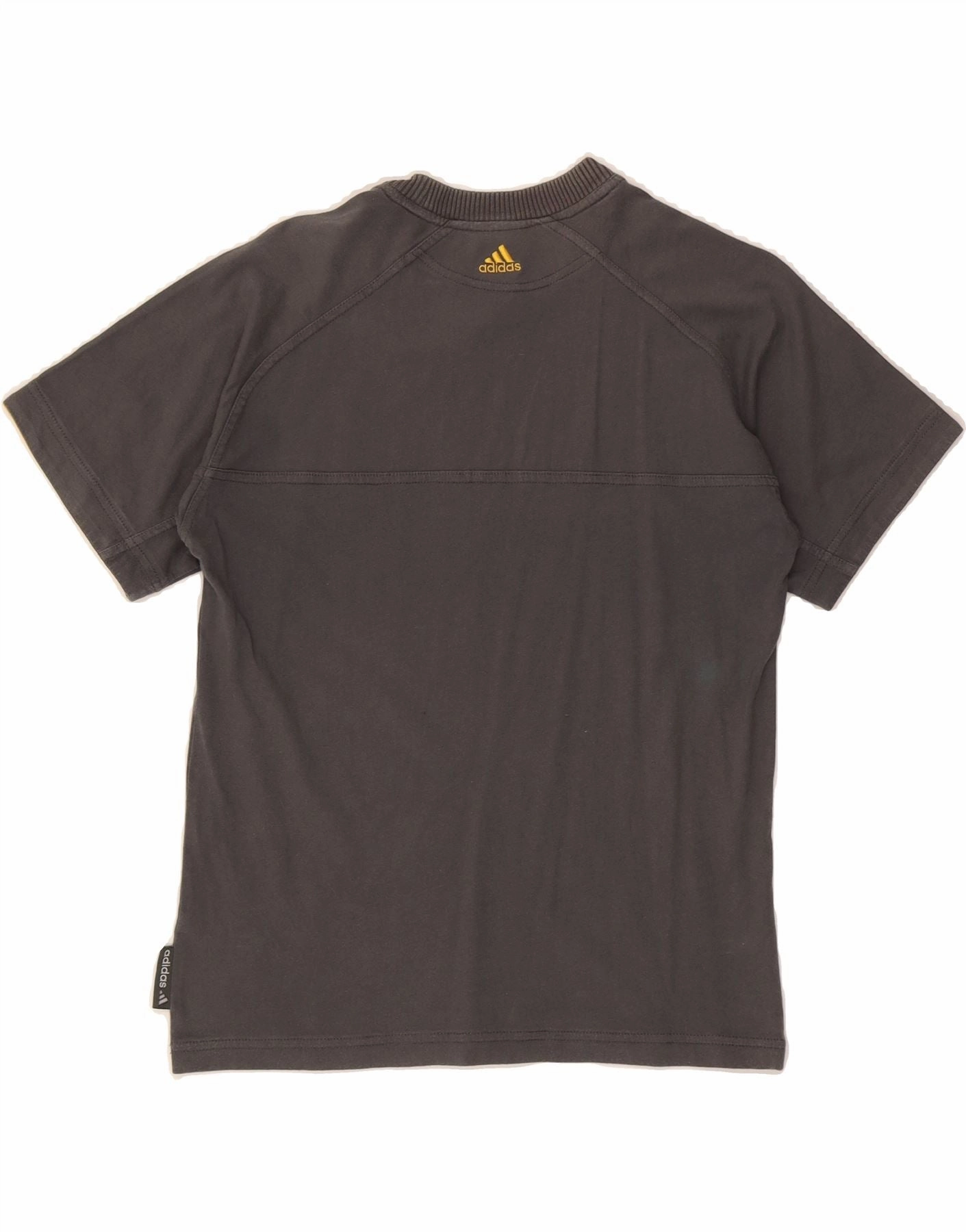 ADIDAS Boys Graphic T-Shirt Top 11-12 Years Grey Colourblock Cotton