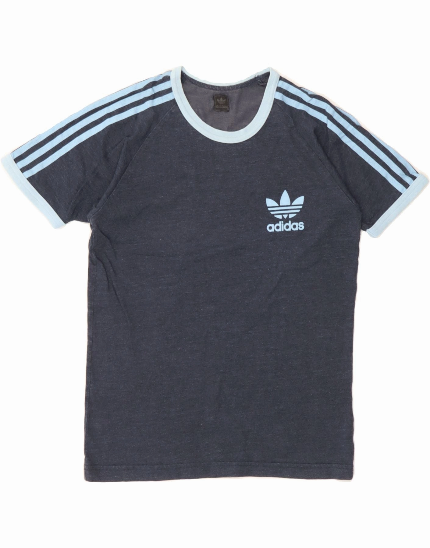 ADIDAS Boys Graphic T-Shirt Top 13-14 Years Navy Blue Cotton
