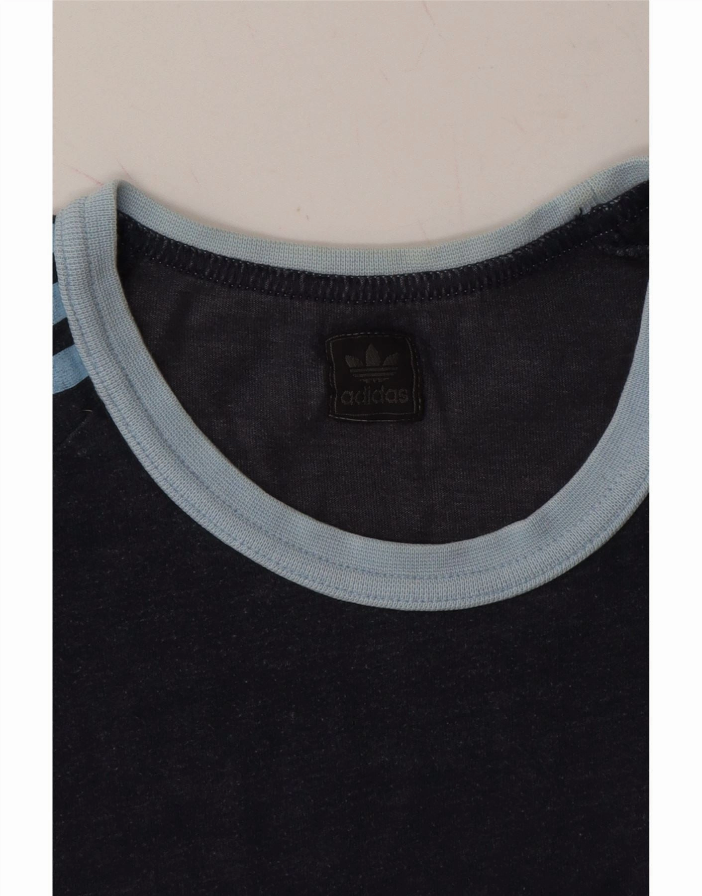 ADIDAS Boys Graphic T-Shirt Top 13-14 Years Navy Blue Cotton