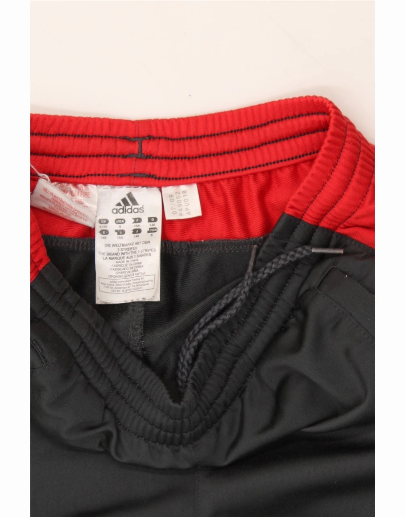 ADIDAS Boys Tracksuit Trousers 9-10 Years Black Colourblock Polyester