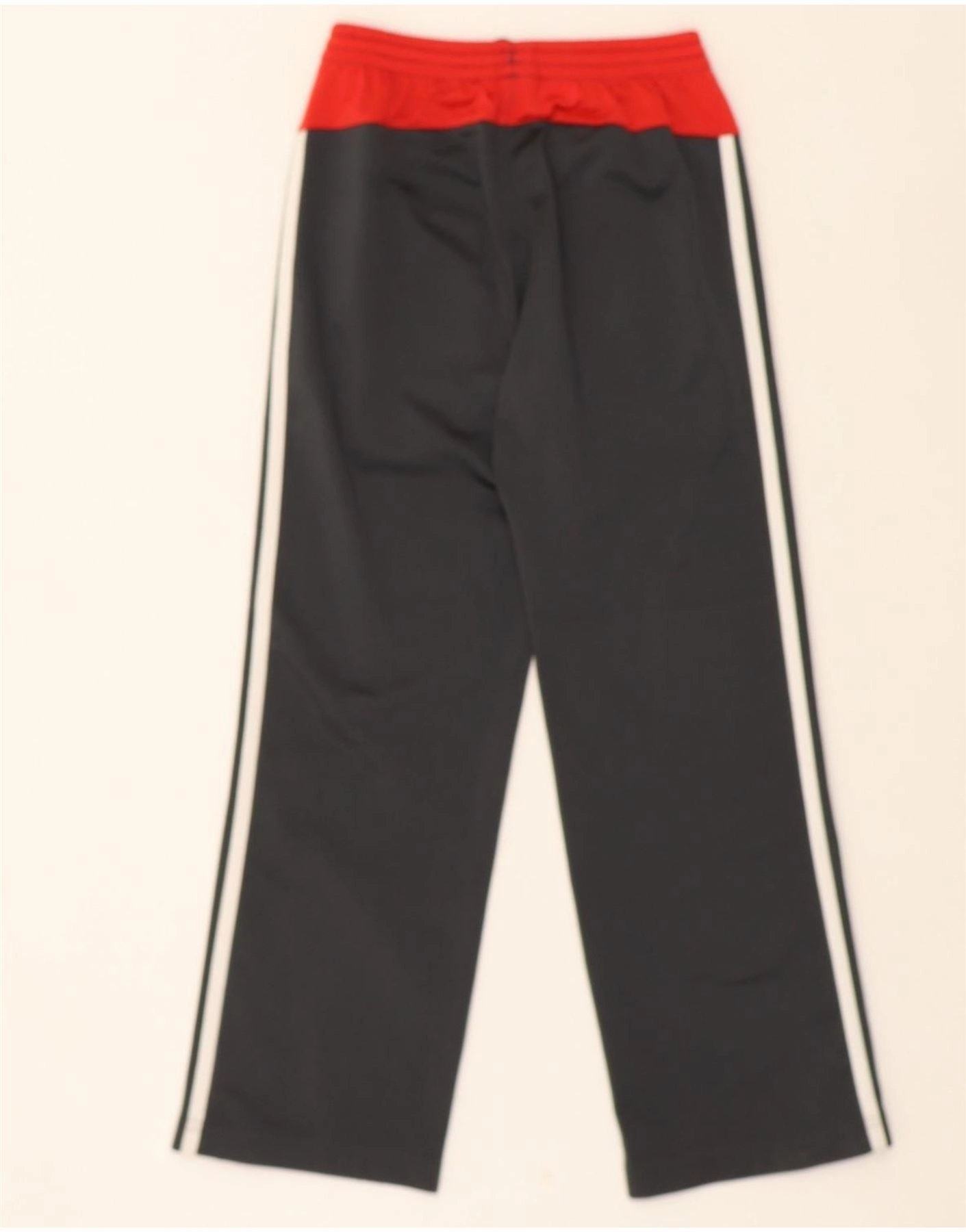 ADIDAS Boys Tracksuit Trousers 9-10 Years Black Colourblock Polyester