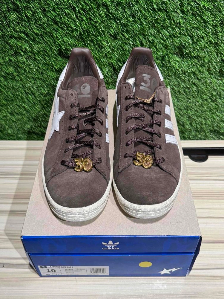 adidas Campus 80s Bape 30th Anniversary Brown Sz 10