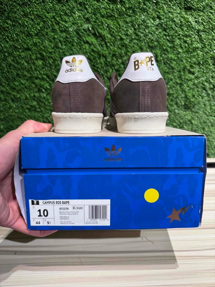 adidas Campus 80s Bape 30th Anniversary Brown Sz 10