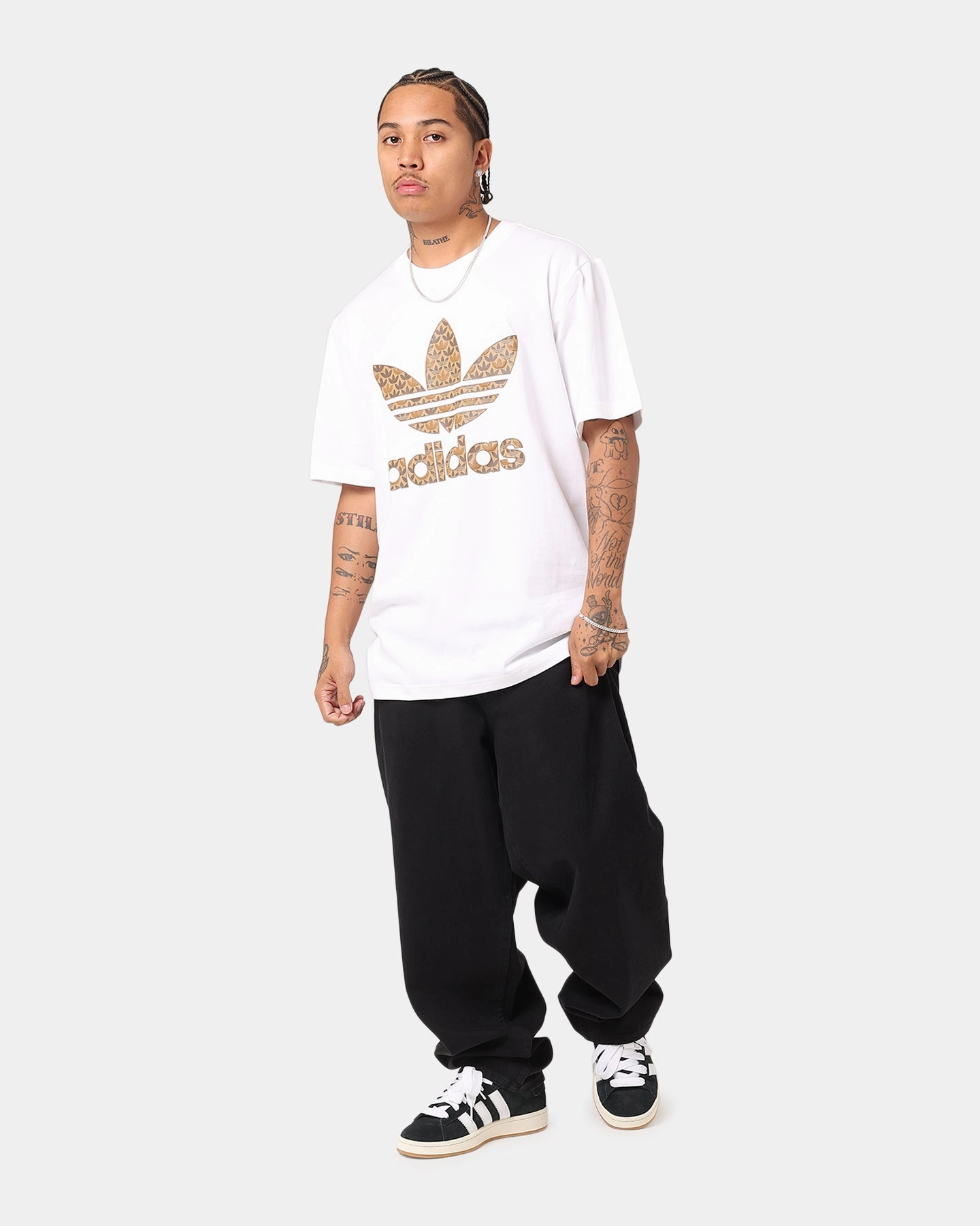 Adidas Classic Monogram T-Shirt White/Earth Strata