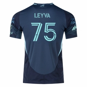 adidas D. Leyva Seattle Sounders Authentic Away Jersey 25/26 w/ MLS Patches & Sponsor (Aura Ink)