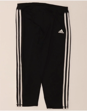 ADIDAS Girls Climalite Capri Tracksuit Trousers 15-16 Years XL Black