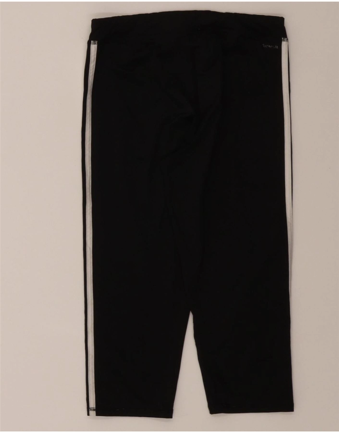 ADIDAS Girls Climalite Capri Tracksuit Trousers 15-16 Years XL Black