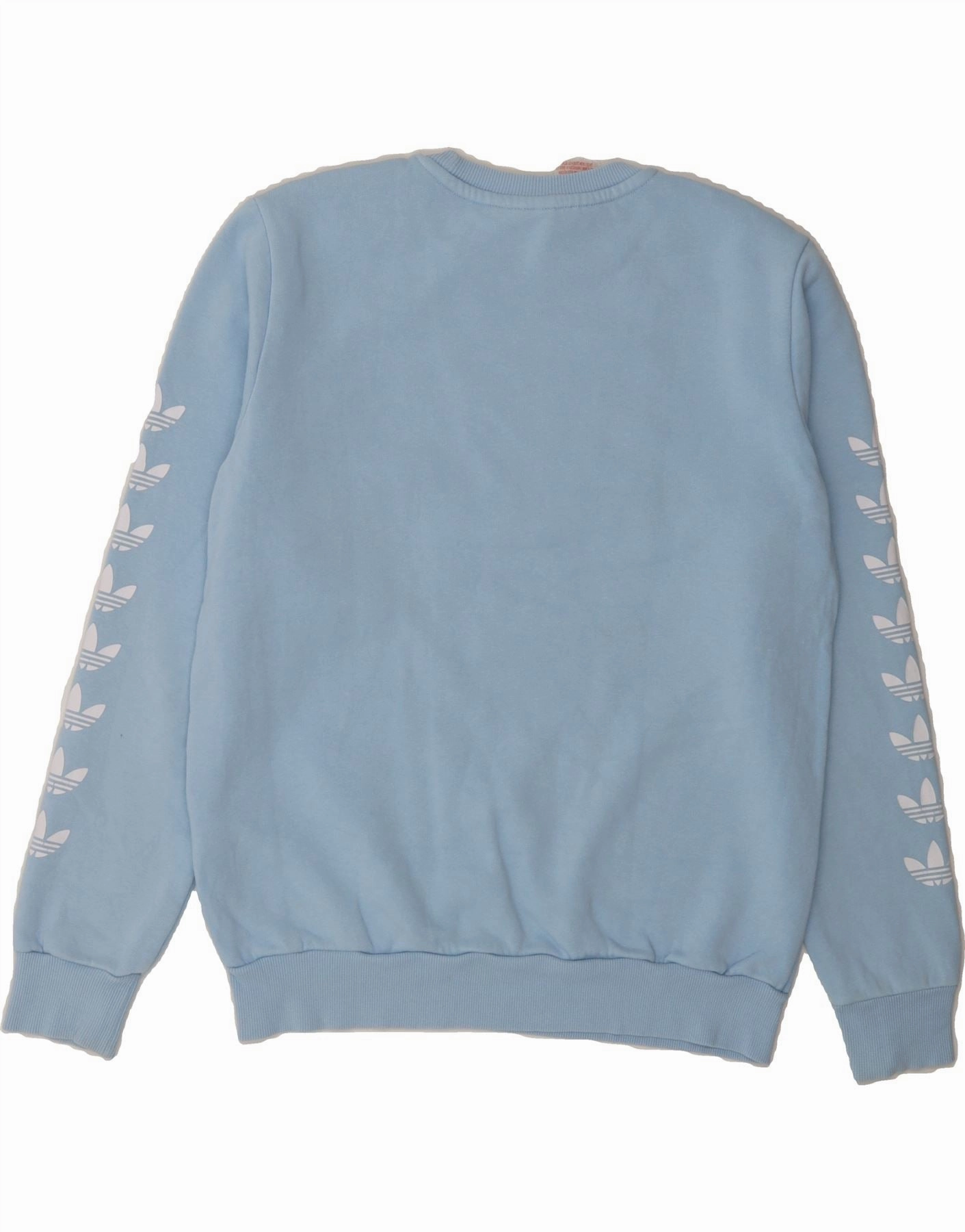ADIDAS Girls Graphic Sweatshirt Jumper 13-14 Years Blue Cotton