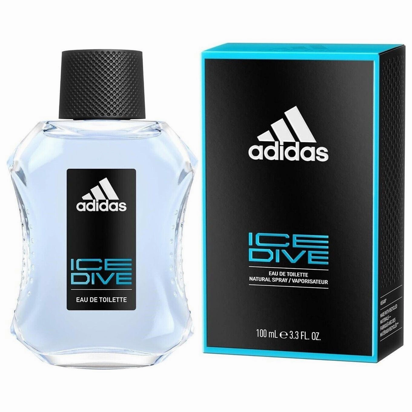 Adidas ICE DIVE Cologne for Men 3.4 oz edt 3.3 Spray New in BOX