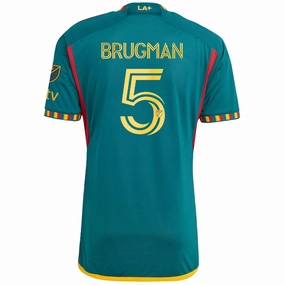 adidas La Galaxy Authentic Brugman Away Jersey w/ MLS   Apple TV Patch 23/24 (Green/Yellow)