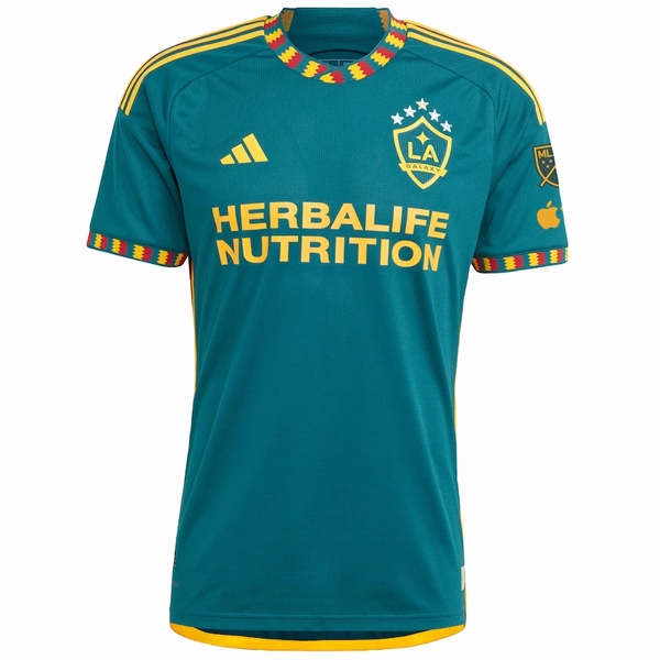 adidas La Galaxy Authentic Brugman Away Jersey w/ MLS   Apple TV Patch 23/24 (Green/Yellow)