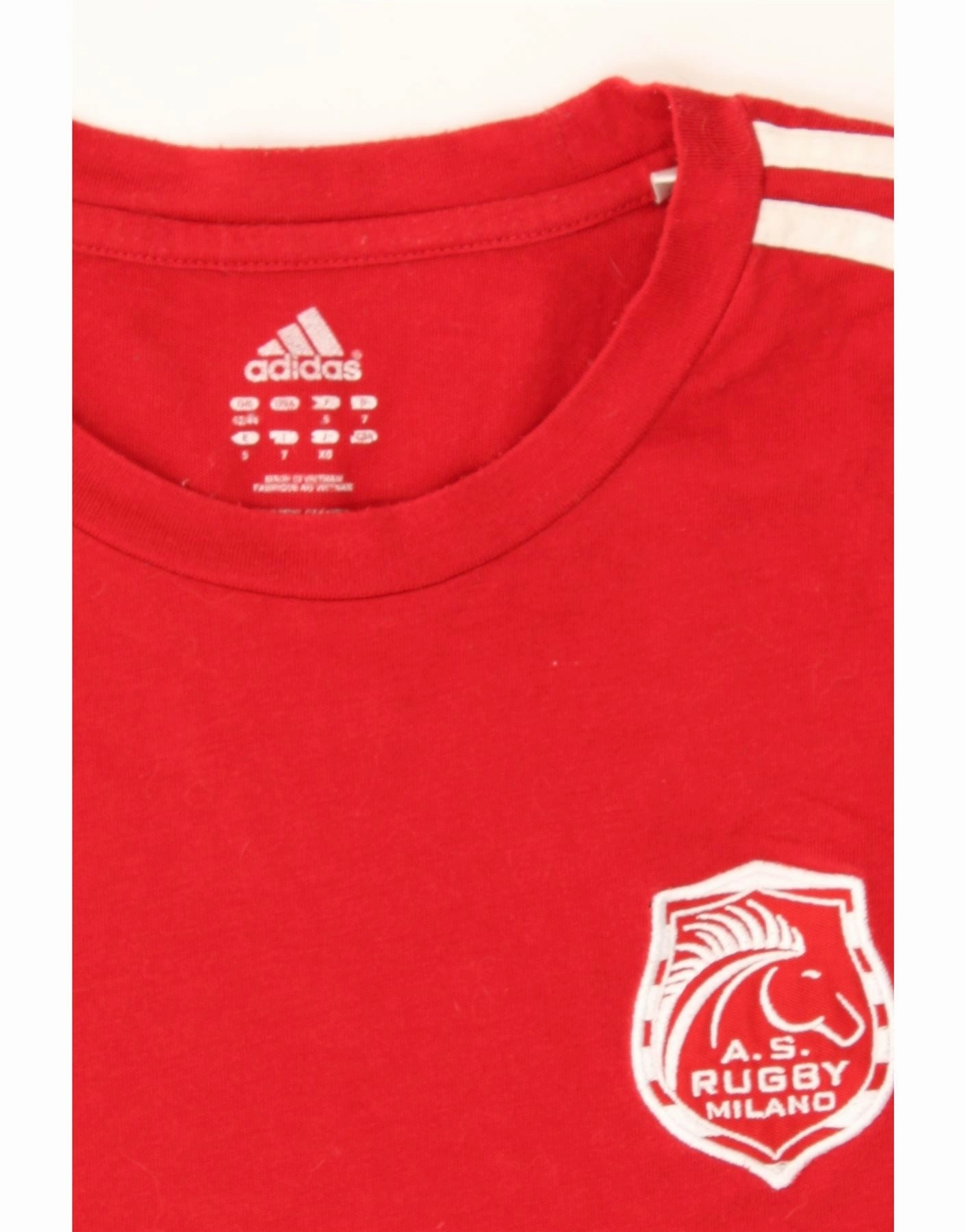 ADIDAS Mens A.S. Rugby Milano UK 42/44 Large Red Cotton