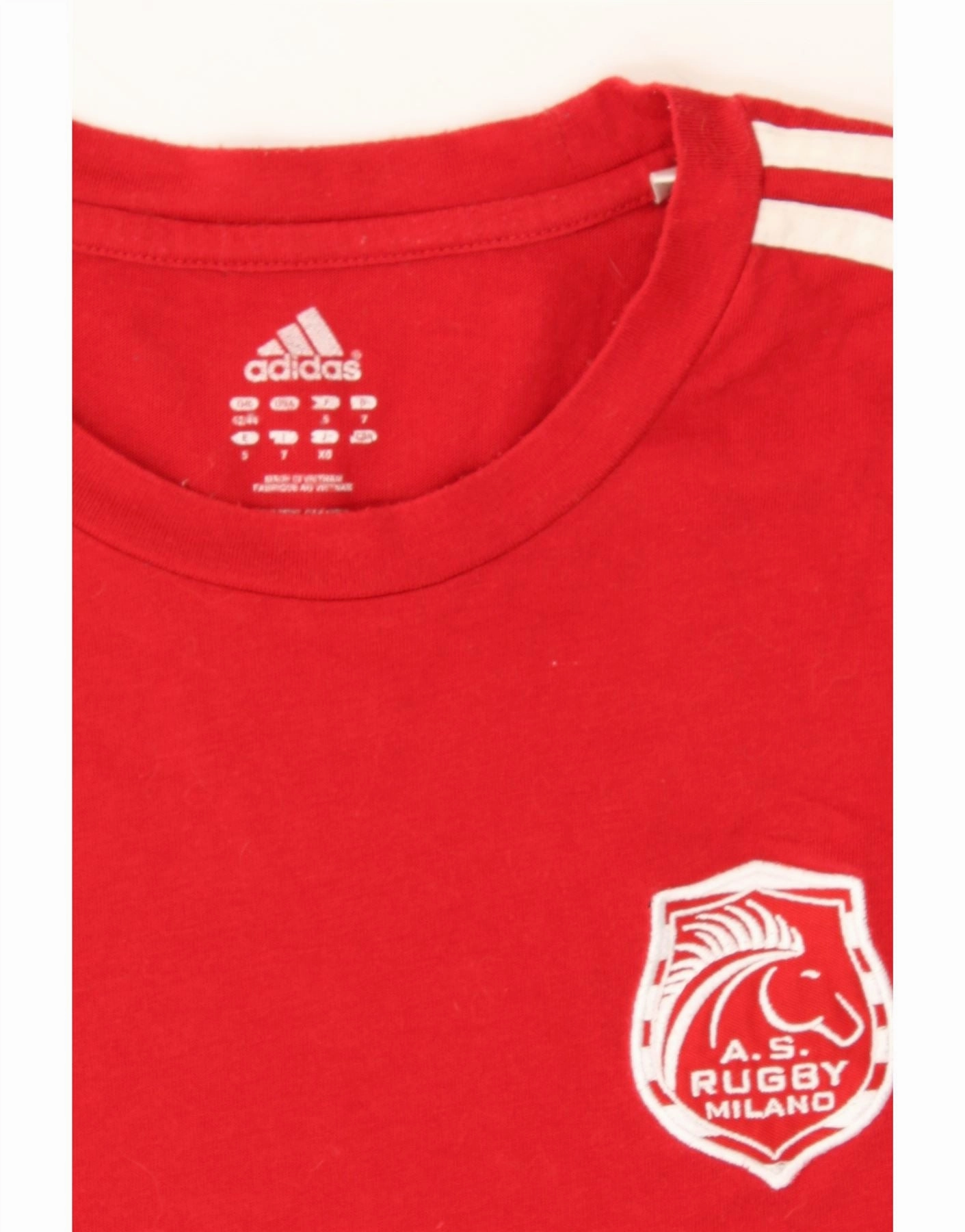 ADIDAS Mens A.S. Rugby Milano UK 42/44 Large Red Cotton