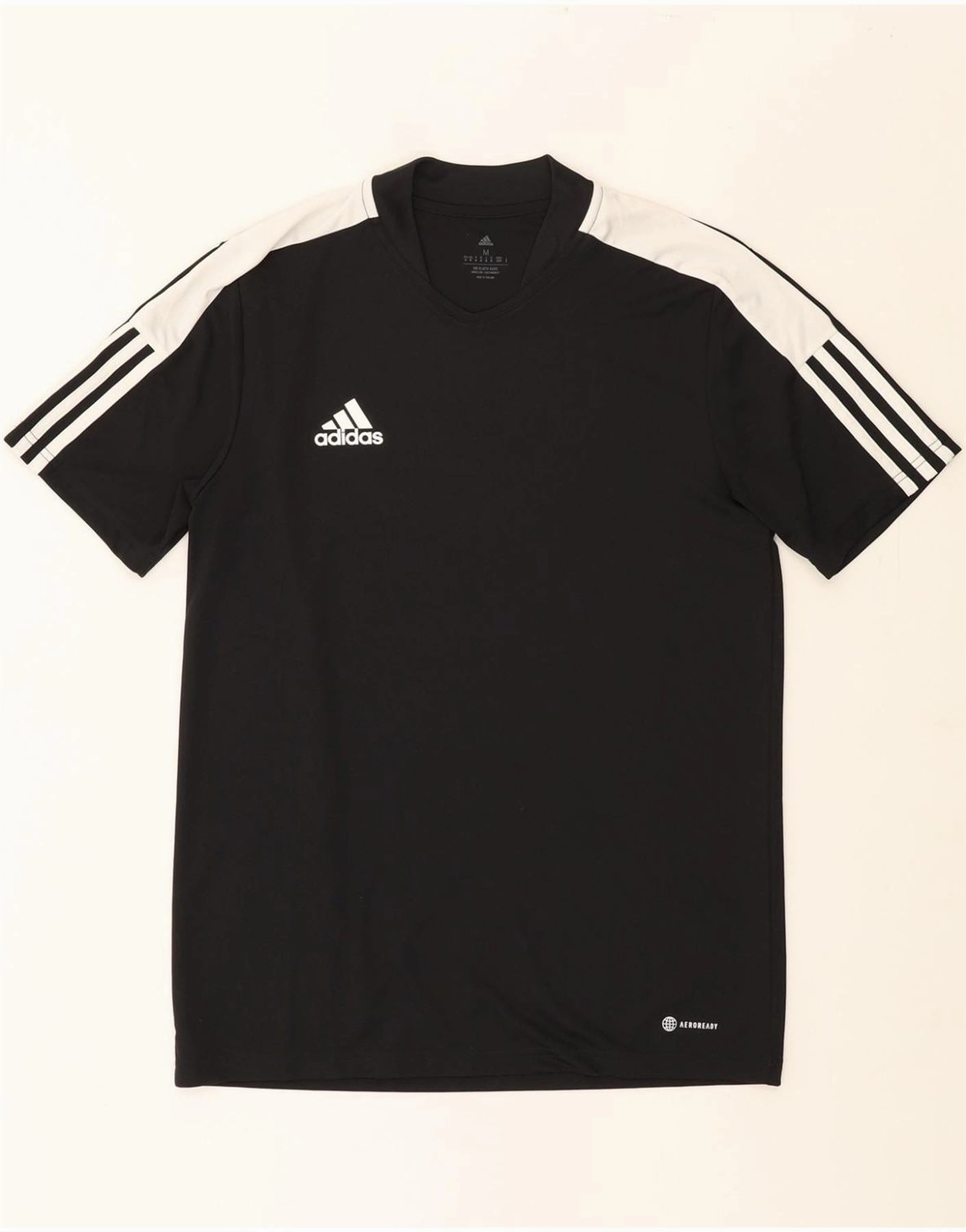 ADIDAS Mens Aeroready T-Shirt Top Medium Black Colourblock
