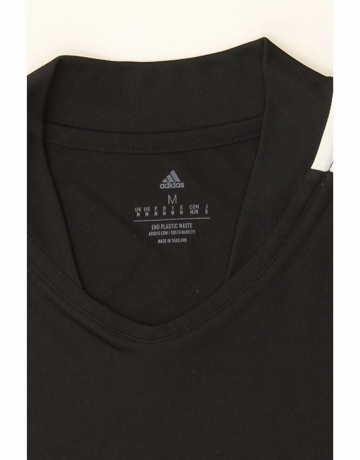 ADIDAS Mens Aeroready T-Shirt Top Medium Black Colourblock Polyester