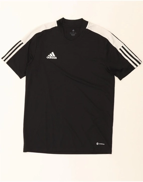 ADIDAS Mens Aeroready T-Shirt Top Medium Black Colourblock Polyester