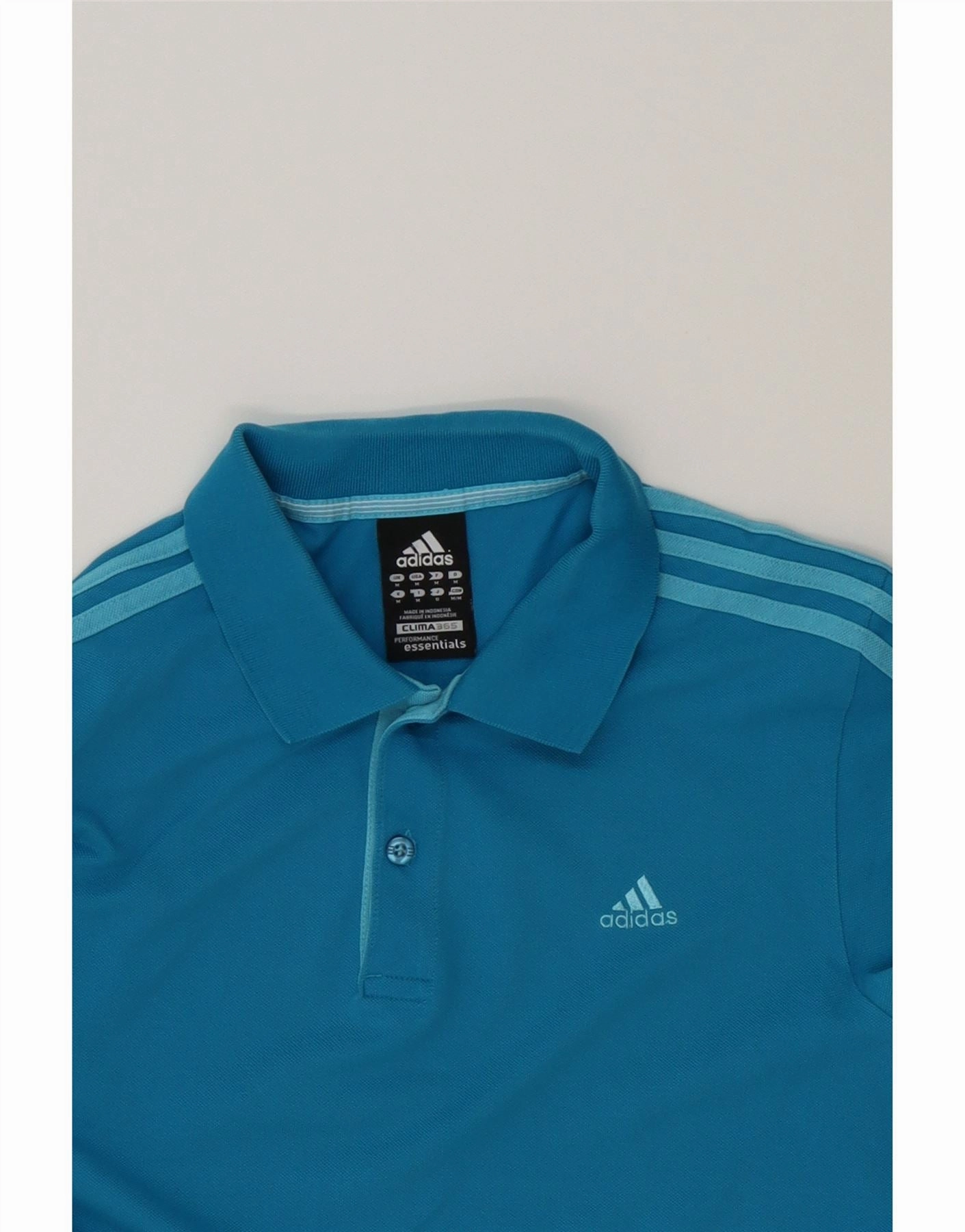 ADIDAS Mens Clima 365 Polo Shirt Medium Blue Cotton