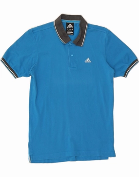 ADIDAS Mens Clima 365 Polo Shirt Small Blue Cotton