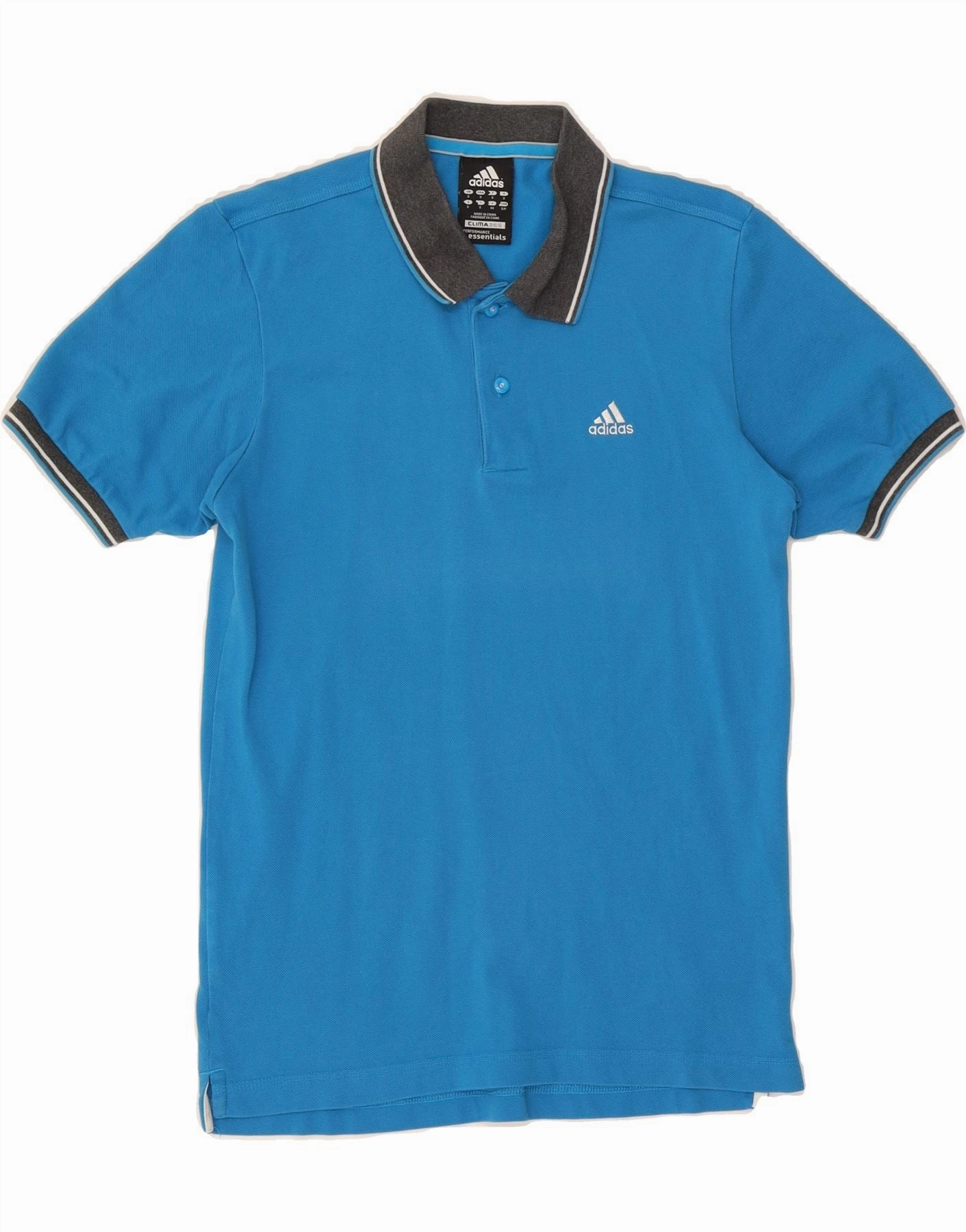 ADIDAS Mens Clima 365 Polo Shirt Small Blue Cotton