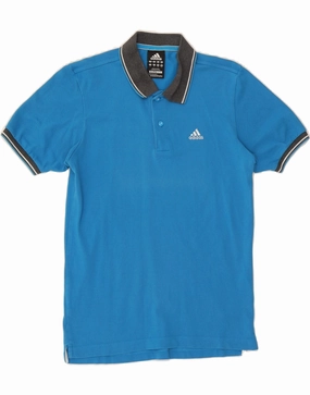 ADIDAS Mens Clima 365 Polo Shirt Small Blue Cotton