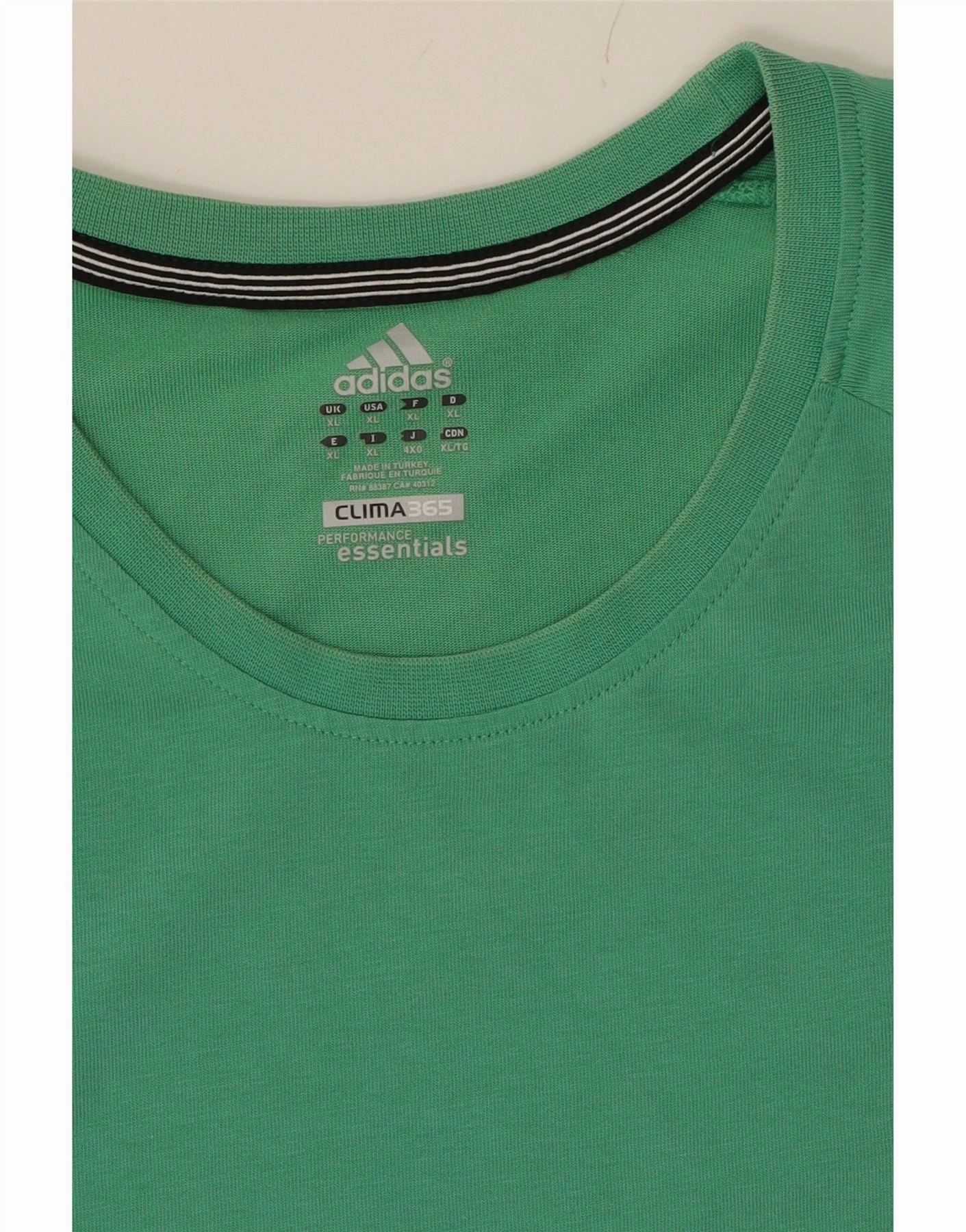 ADIDAS Mens Clima 365 T-Shirt Top XL Green Cotton