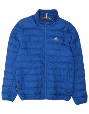 ADIDAS Mens Clima Proof Padded Jacket UK 36 Small Blue Polyester