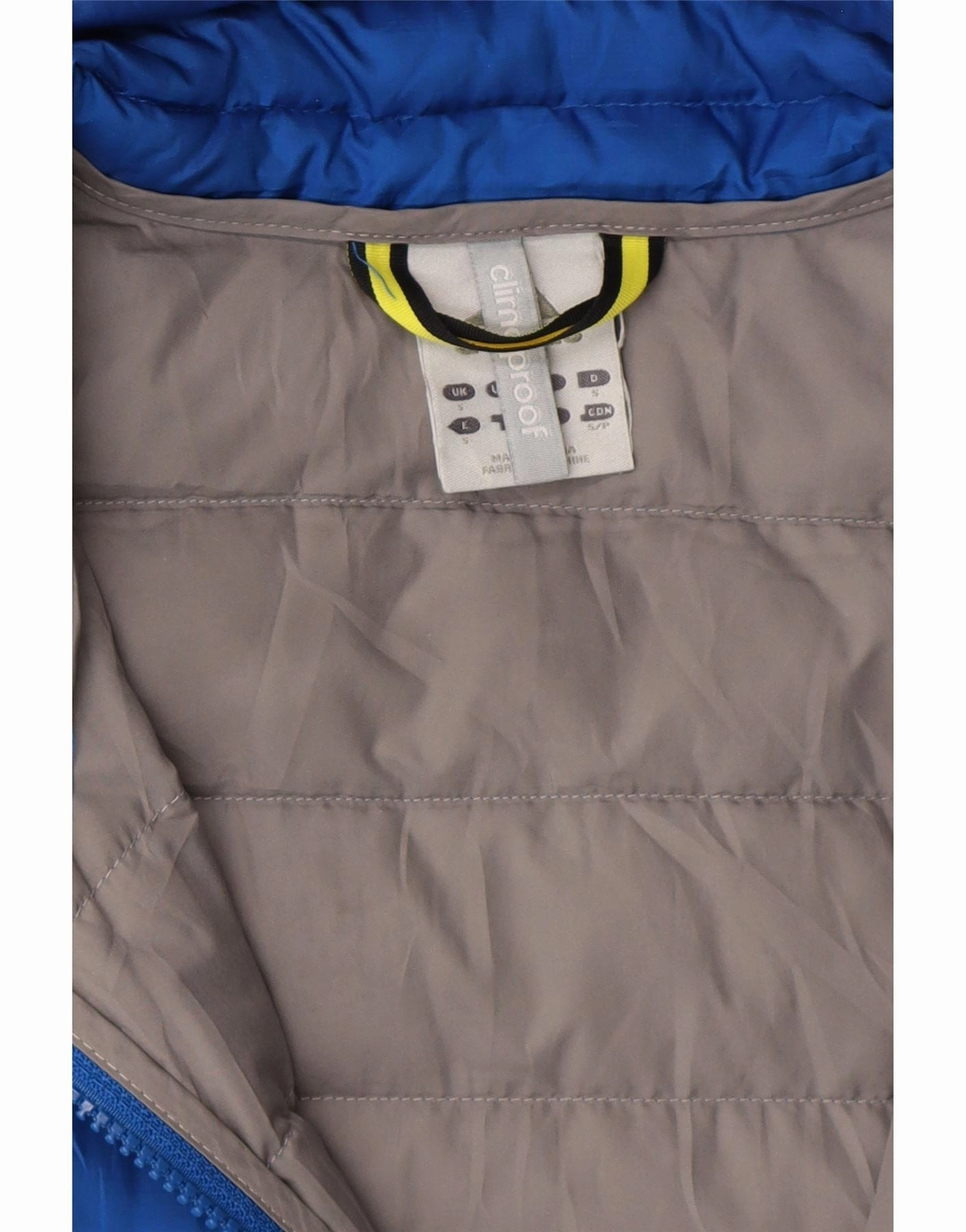 ADIDAS Mens Clima Proof Padded Jacket UK 36 Small Blue Polyester