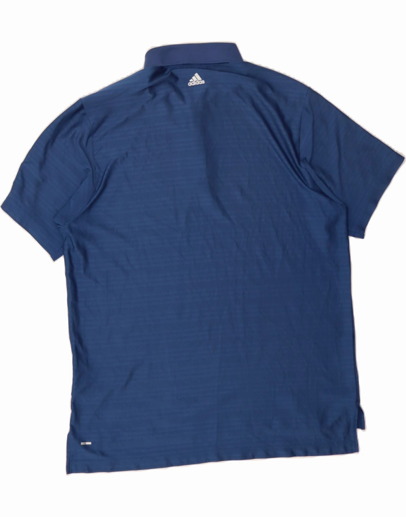 ADIDAS Mens Climacool Polo Shirt XL Navy Blue Striped Polyester