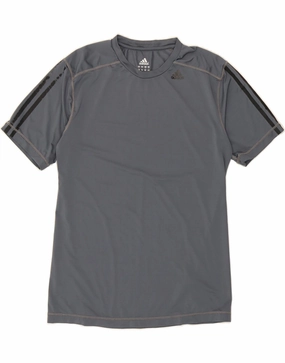 ADIDAS Mens Climalite T-Shirt Top Medium Grey Polyester
