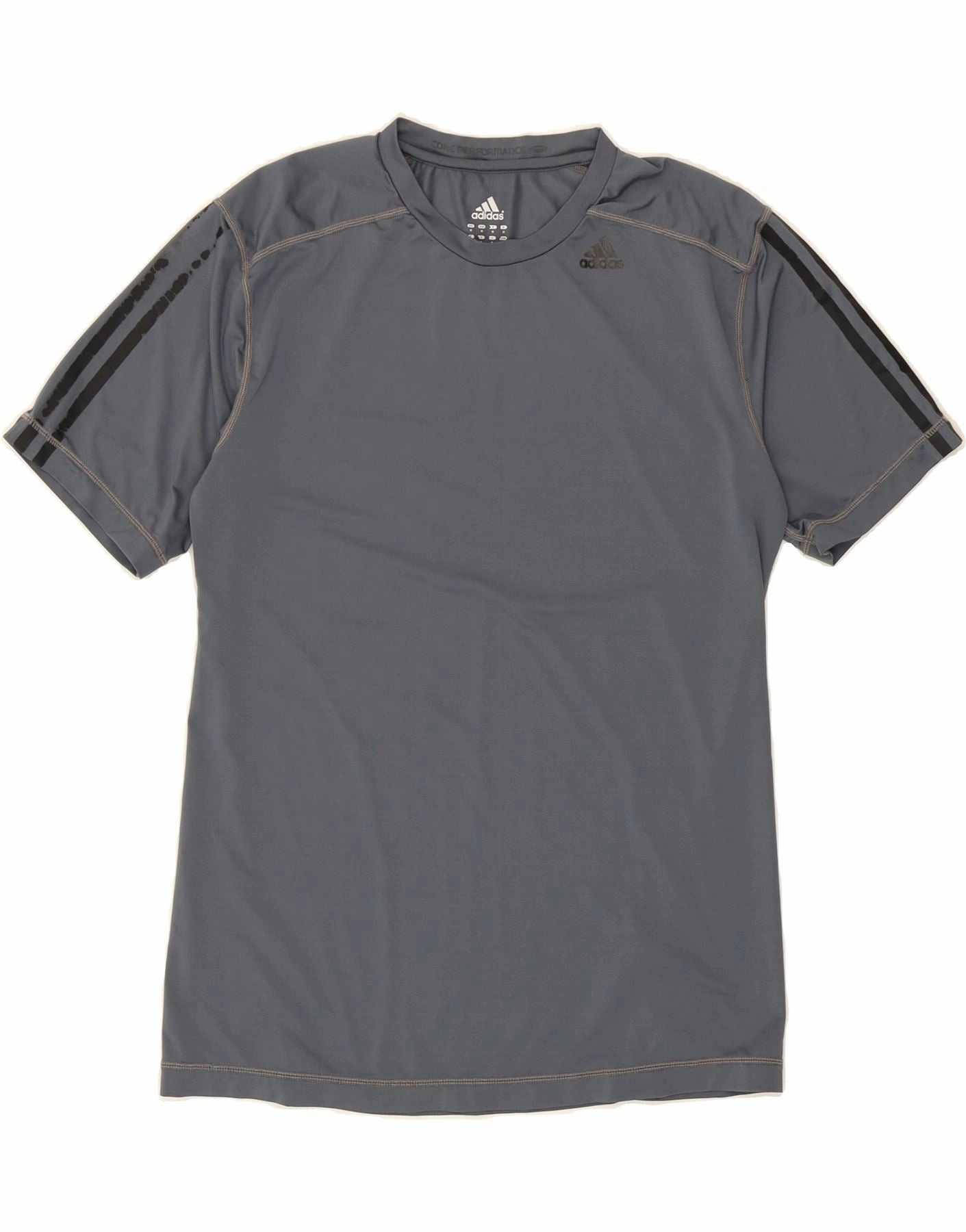 ADIDAS Mens Climalite T-Shirt Top Medium Grey Polyester