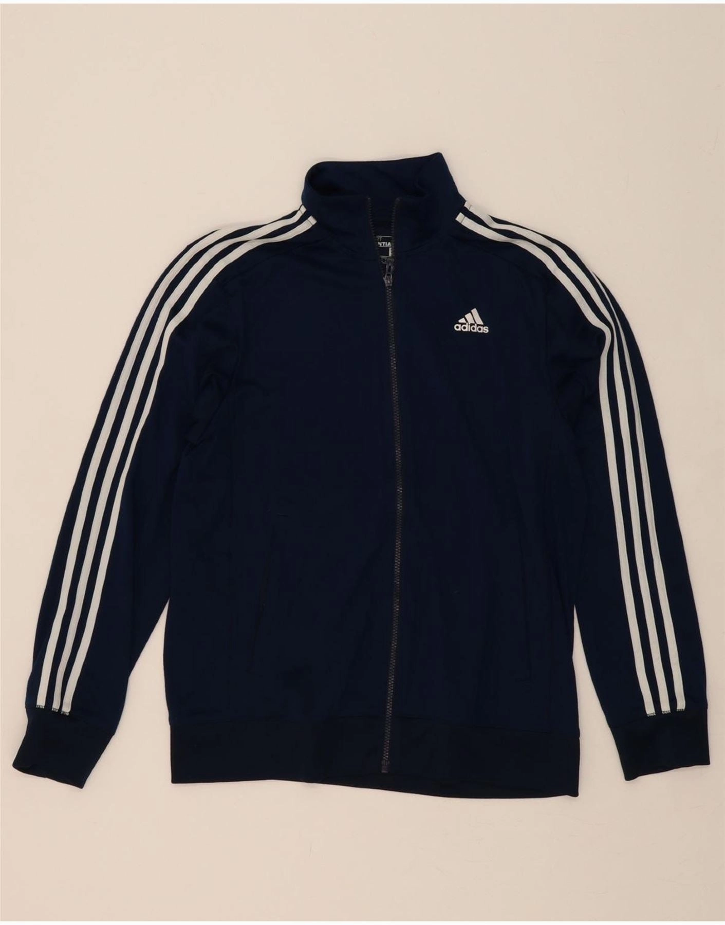 ADIDAS Mens Climalite Tracksuit Top Jacket Medium Navy Blue Polyester