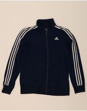ADIDAS Mens Climalite Tracksuit Top Jacket Medium Navy Blue Polyester