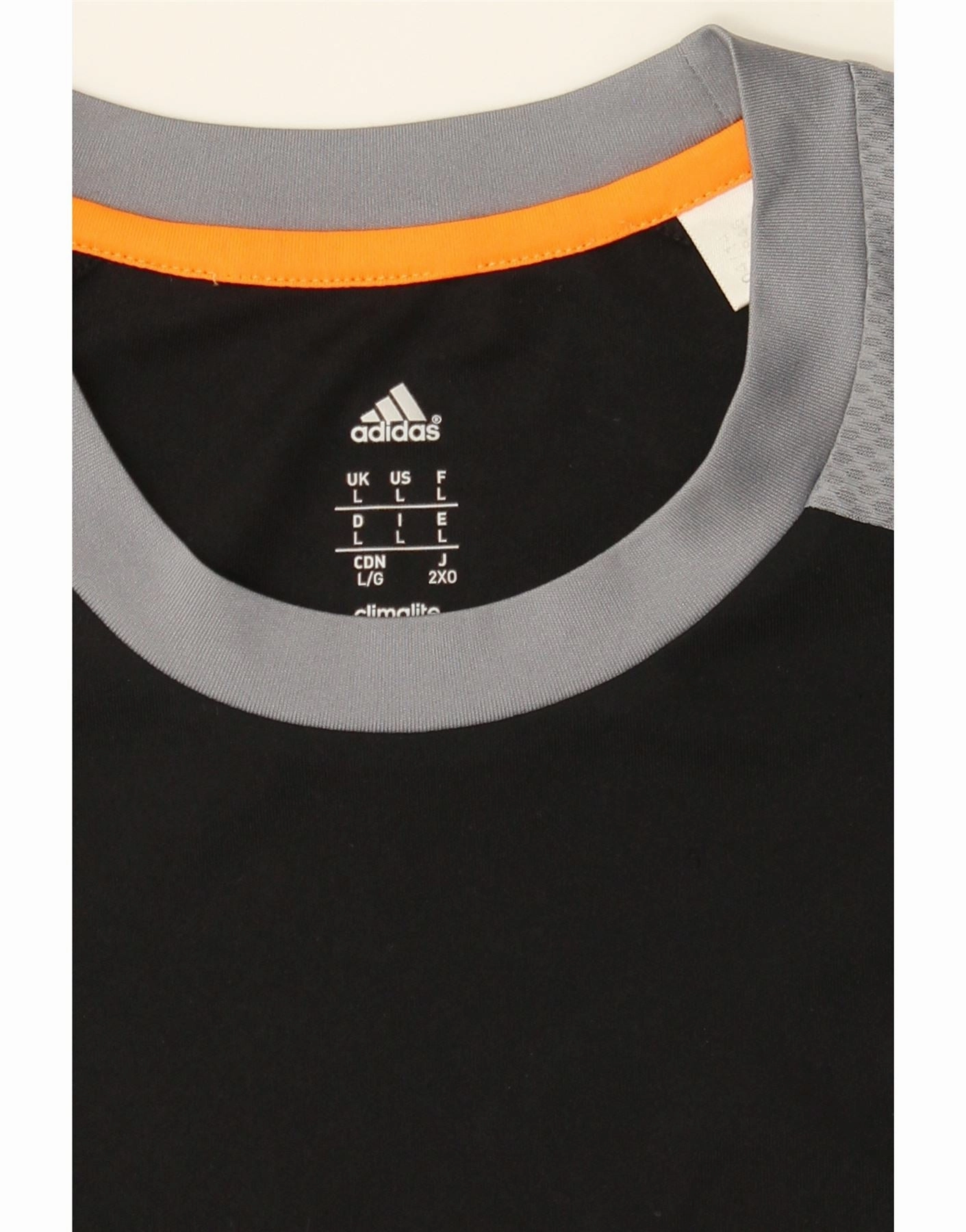 ADIDAS Mens Climalite Vest Top Large Black Colourblock Polyester