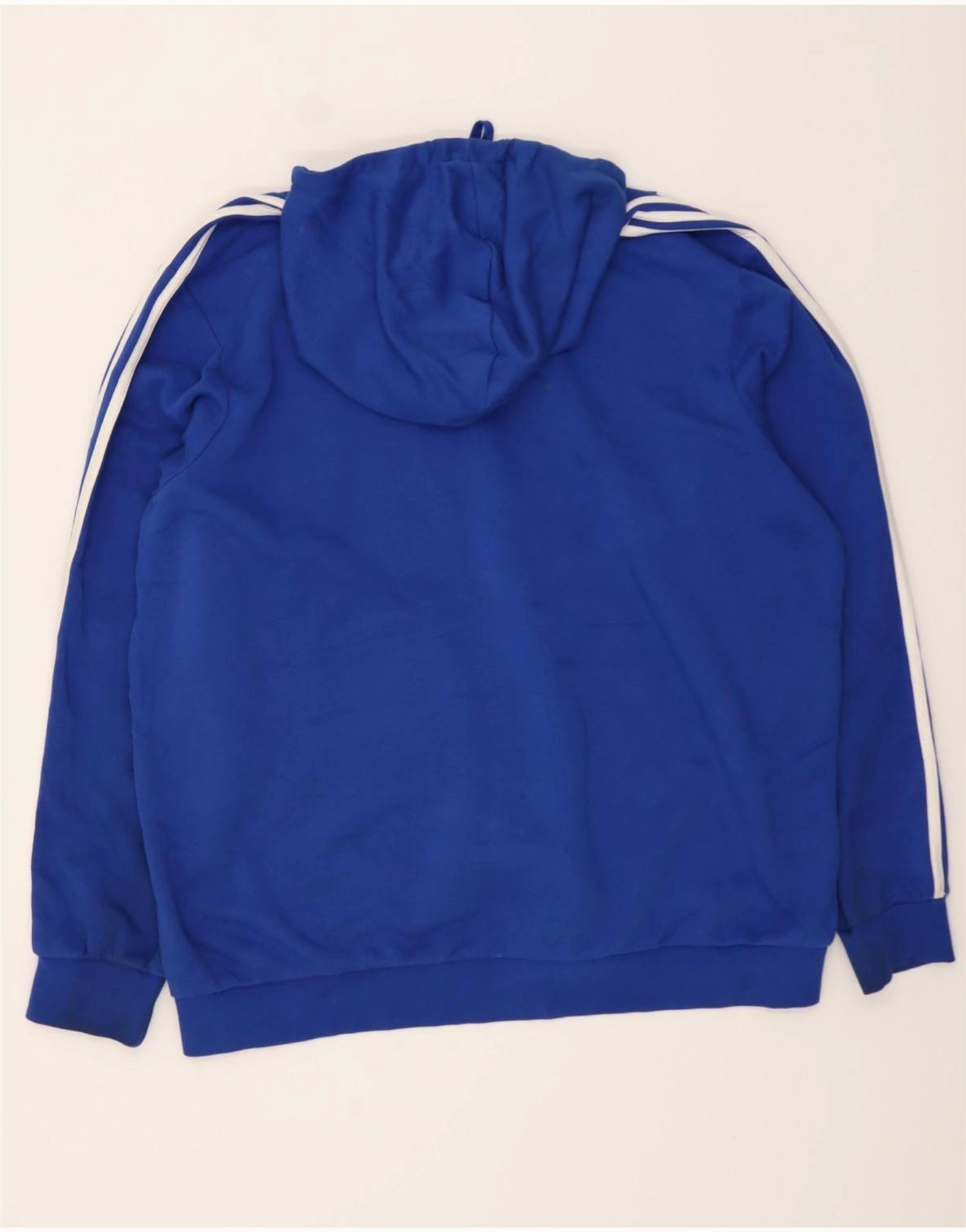ADIDAS Mens Graphic Hoodie Jumper 2XL Blue Cotton