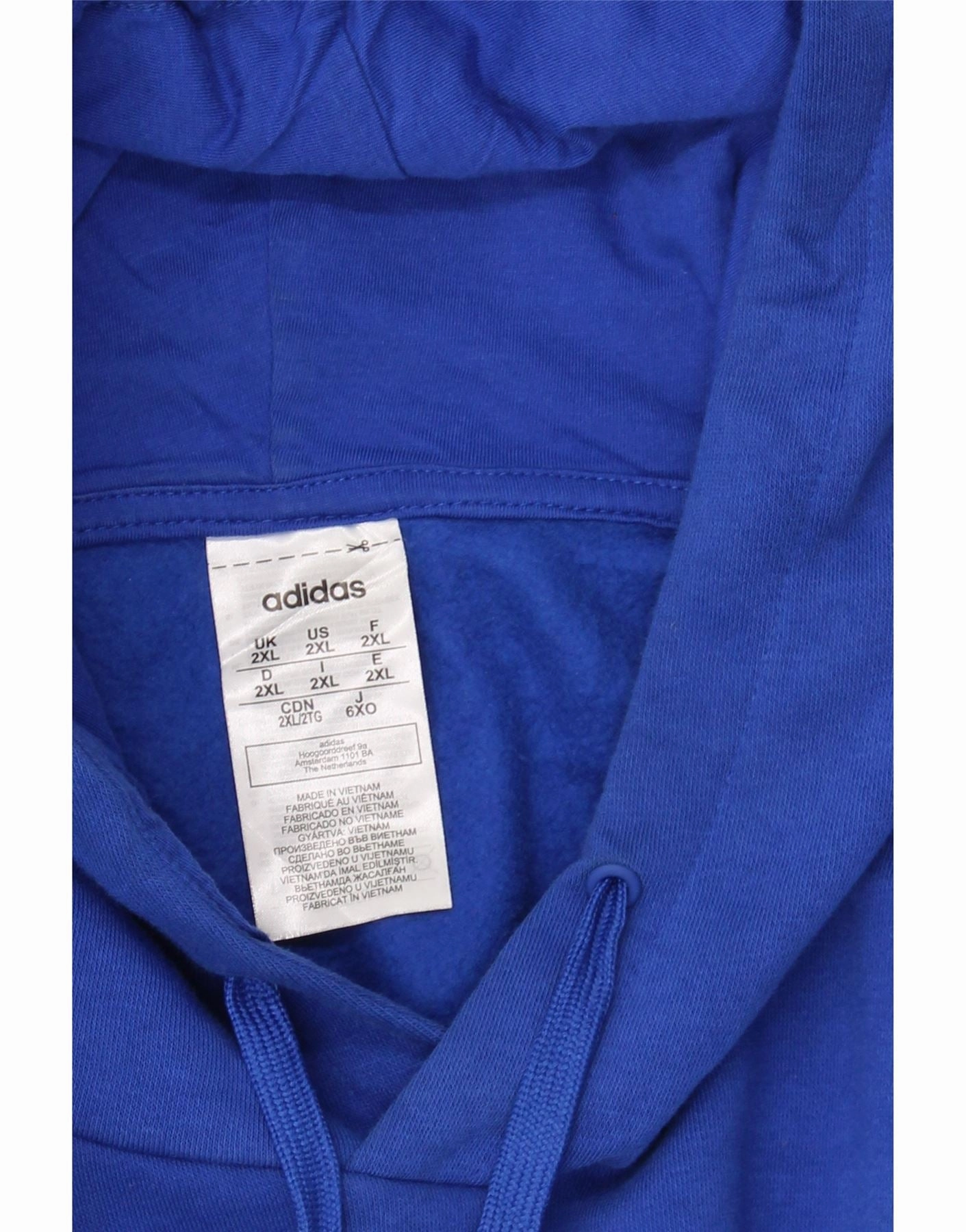 ADIDAS Mens Graphic Hoodie Jumper 2XL Blue Cotton