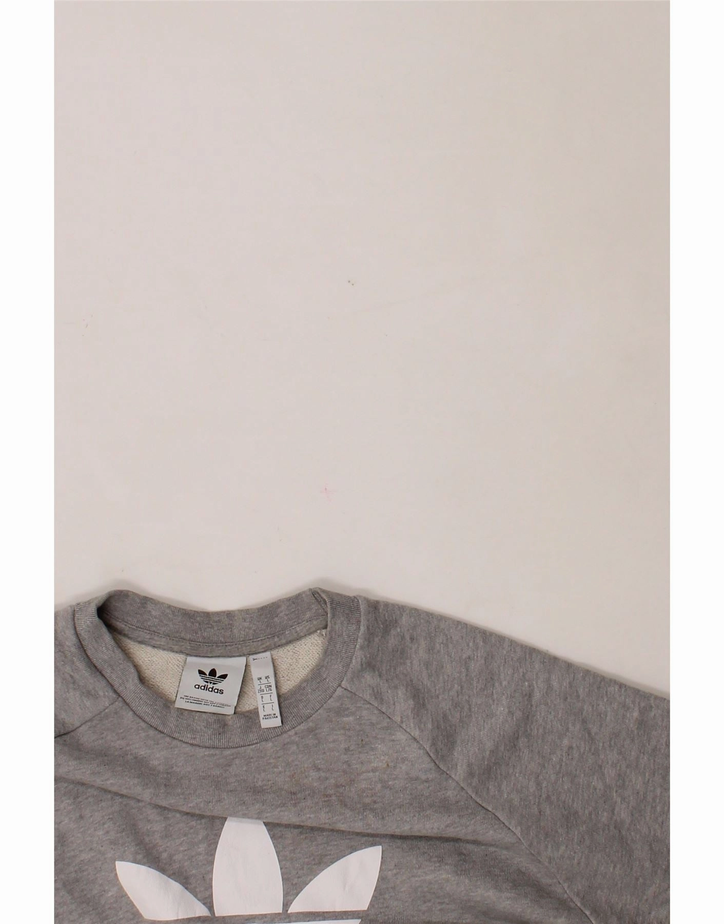 ADIDAS Mens Graphic Sweatshirt Jumper Large Grey Cotton