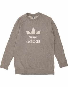 ADIDAS Mens Graphic Sweatshirt Jumper Large Grey Cotton