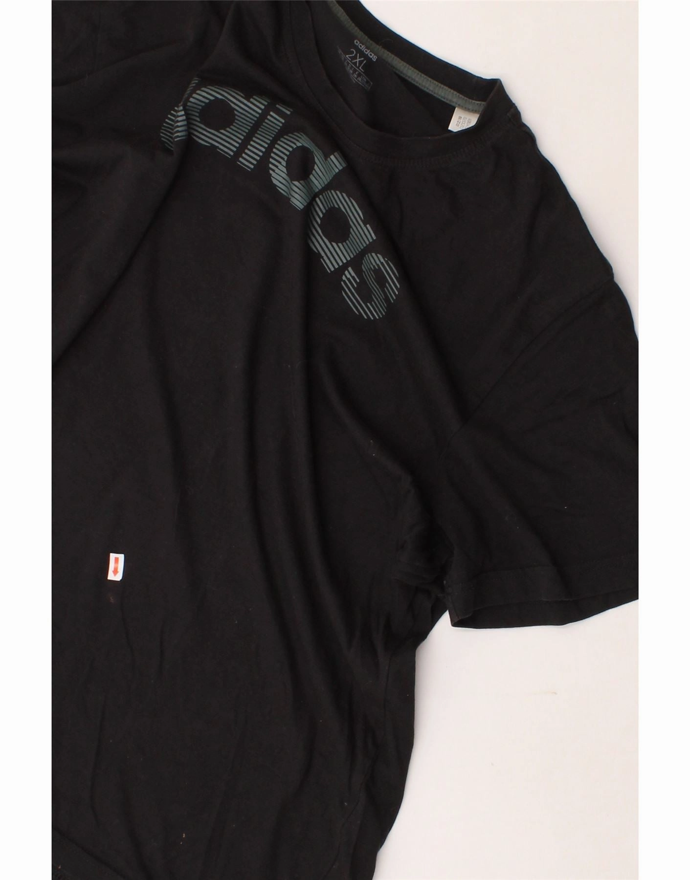 ADIDAS Mens Graphic T-Shirt Top 2XL Black Cotton