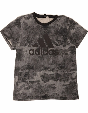 ADIDAS Mens Graphic T-Shirt Top Large Grey Camouflage